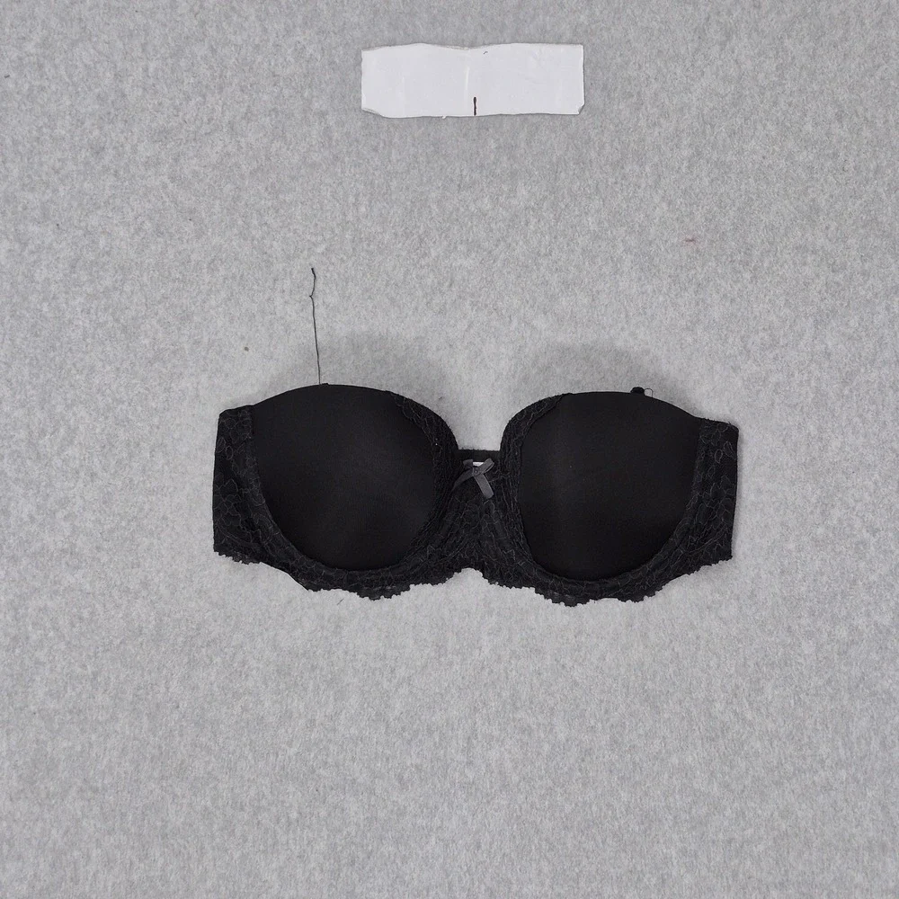 Victoria's Secret Women Bra 34D Black Dream Angels T Shirt Underwired Lace READ
